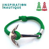Bracelet marin avec ancre pour homme ou femme en paracorde 550 et acier inoxydable, ajustable, série Aide à la navigation