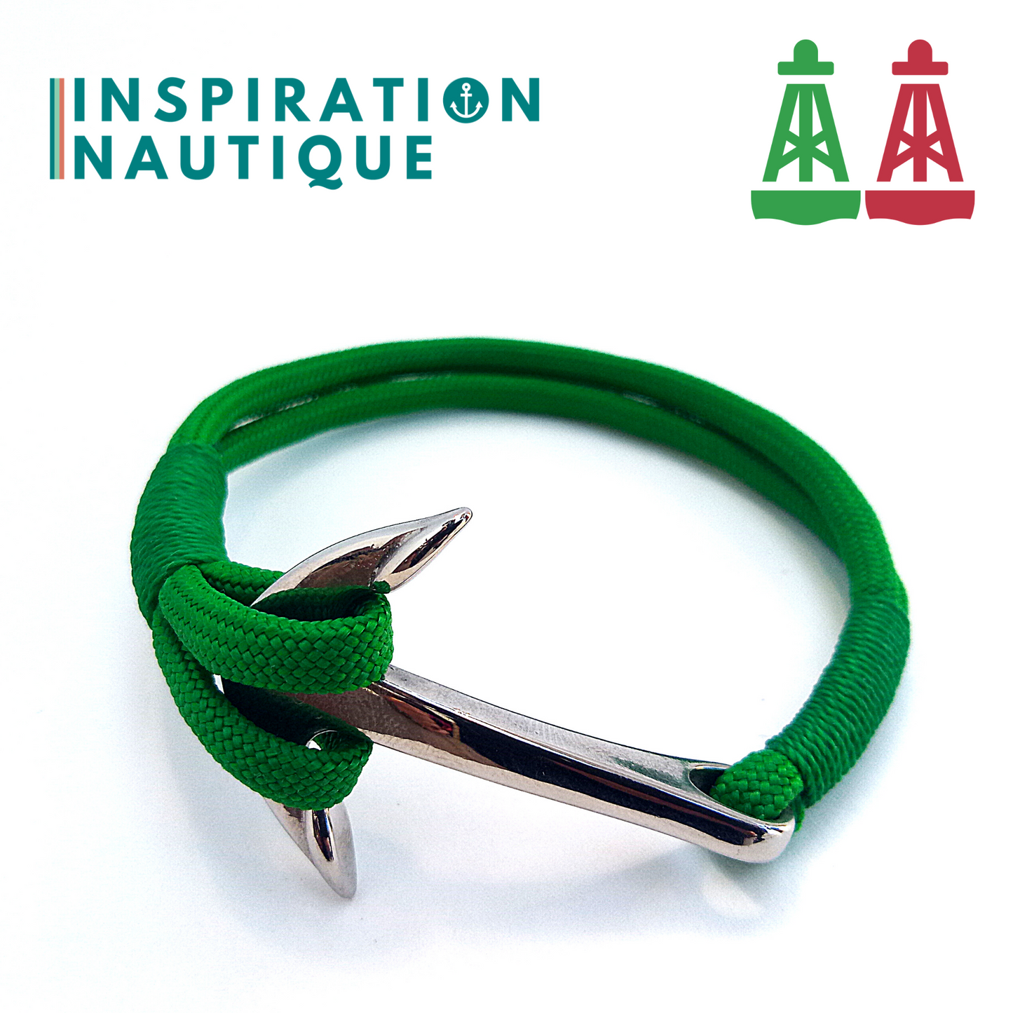 Bracelet marin avec ancre en paracorde 550 et acier inoxydable, série Aide à la navigation