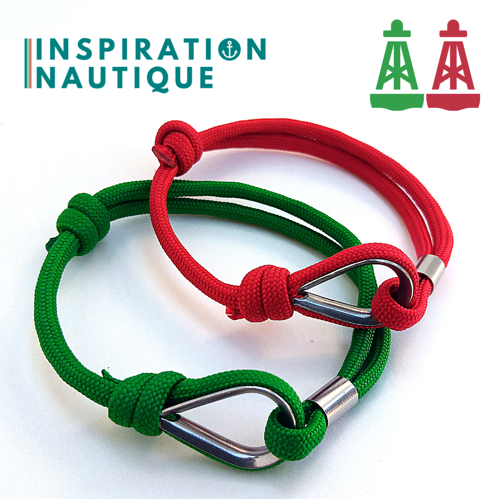 Bracelet marin avec cosse et noeud de pêcheur en paracorde 550 et acier inoxydable, série Aide à la navigation