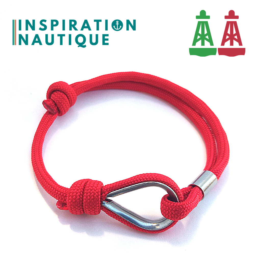 Bracelet marin avec cosse et noeud de pêcheur en paracorde 550 et acier inoxydable, série Aide à la navigation