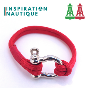 Bracelet marin avec manille pour homme ou femme en paracorde 550 et acier inoxydable, série Aide à la navigation