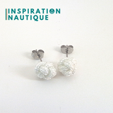 Boucles d'oreilles Noeud de sifflet de bosco, Blanches