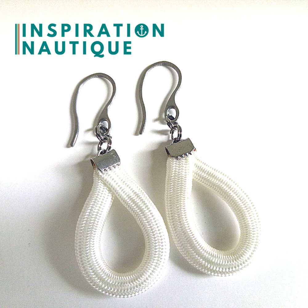 Boucles d'oreilles Goutte, Blanches