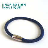 Prêt-à-partir | Bracelet unisexe simple en paracorde 550 et acier inoxydable, Marine, Large