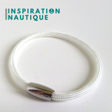 Bracelet unisexe simple en paracorde 550 et acier inoxydable, Blanc