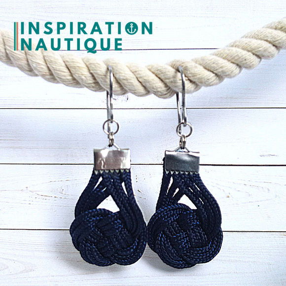 Boucles d'oreilles Double Coin Knot, Marines