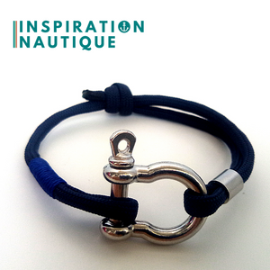 Bracelet marin avec ancre pour homme ou femme en paracorde 550 et acier inoxydable, ajustable