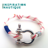 Marine shackle bracelet for men or women in paracord 550 and stainless steel