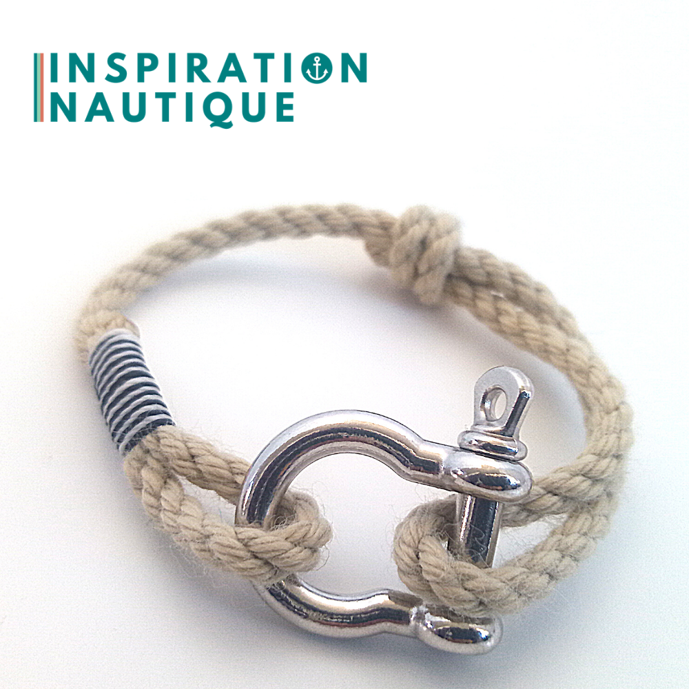 Marine rope shackle bracelet for men and women