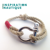 Boat rope shackle bracelet for men or women