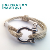 Bracelet nautique avec manille pour homme ou femme