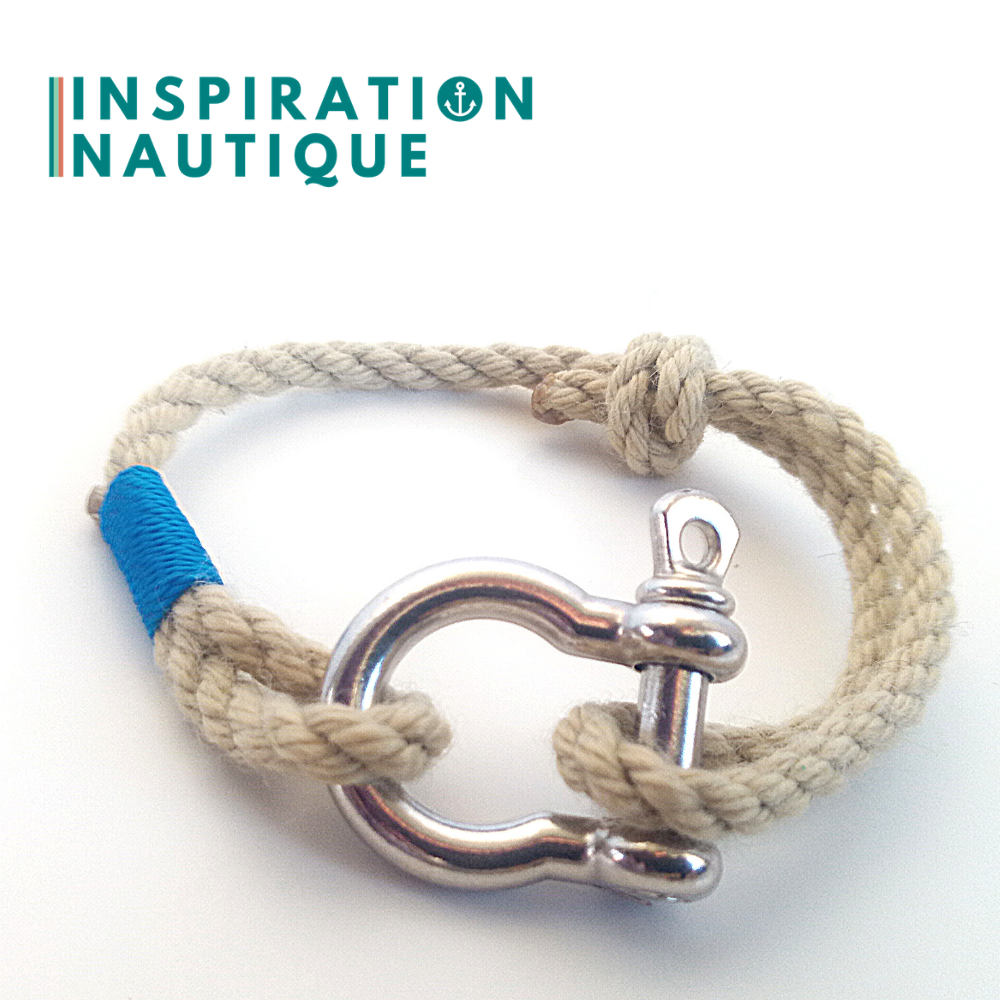 Boat rope shackle bracelet for men or women