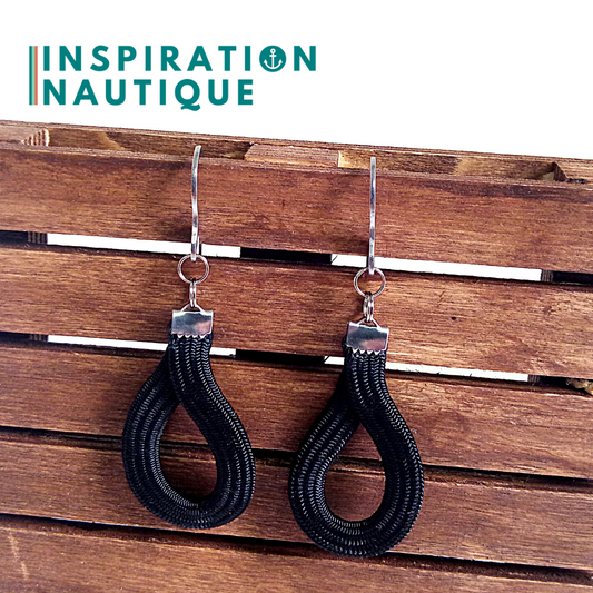 Boucles d'oreilles Goutte, Noires