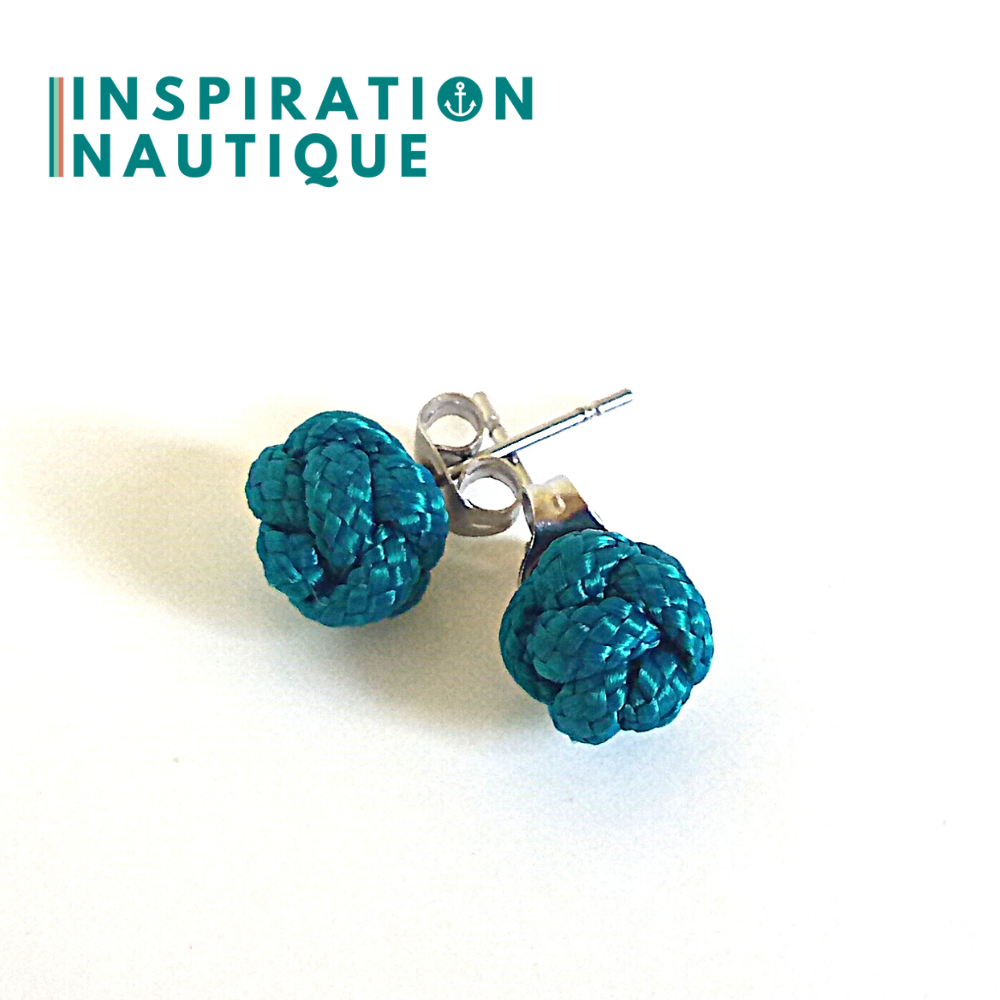 Boucles d'oreilles nautiques, boutons en noeud de sifflet de bosco, Sarcelles