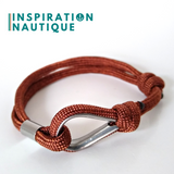 Prêt-à-partir | Bracelet marin avec cosse et noeud coulissant, Rouille, Medium