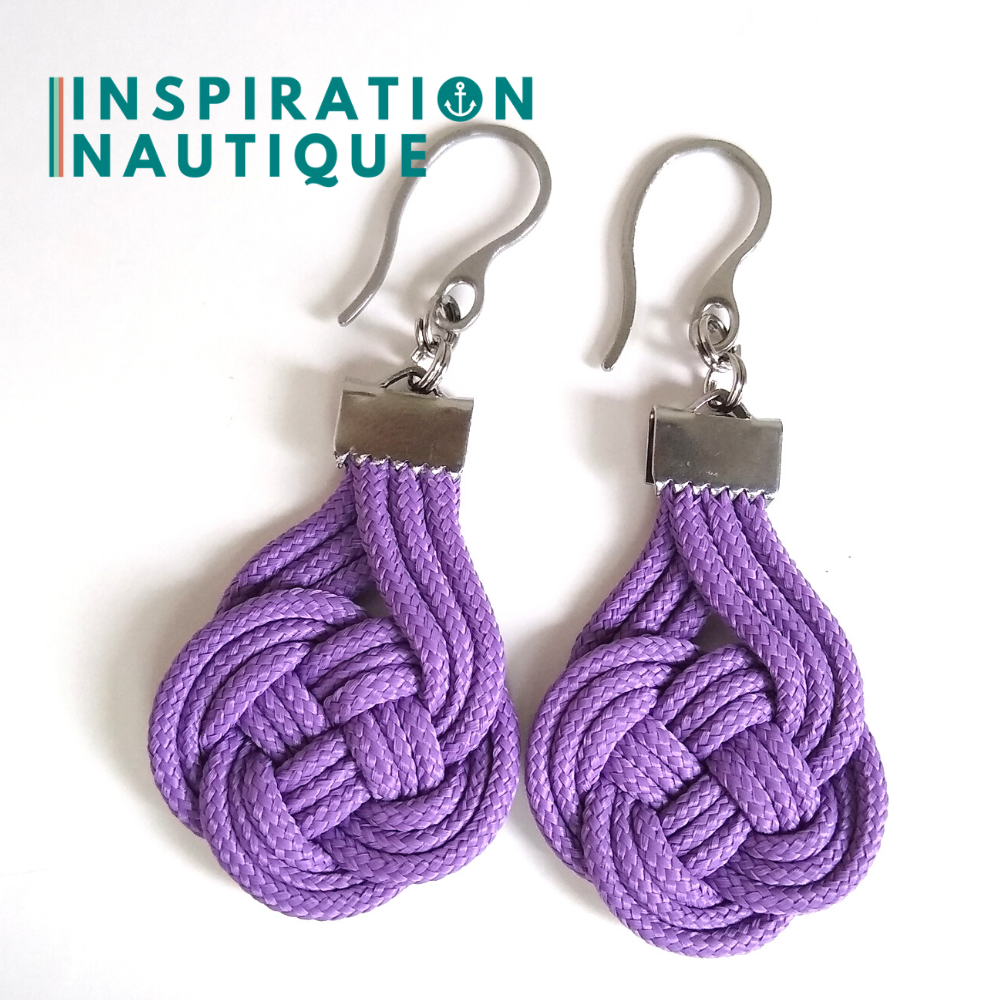 Double Coin Knot Earrings, Lilac