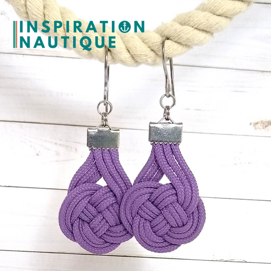 Boucles d'oreilles Double Coin Knot, Lilas