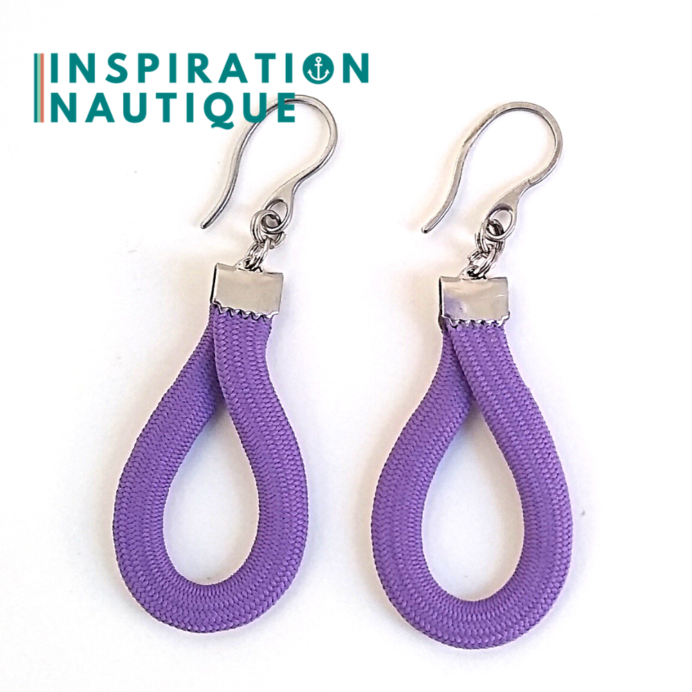 Boucles d'oreilles Goutte, Lilas