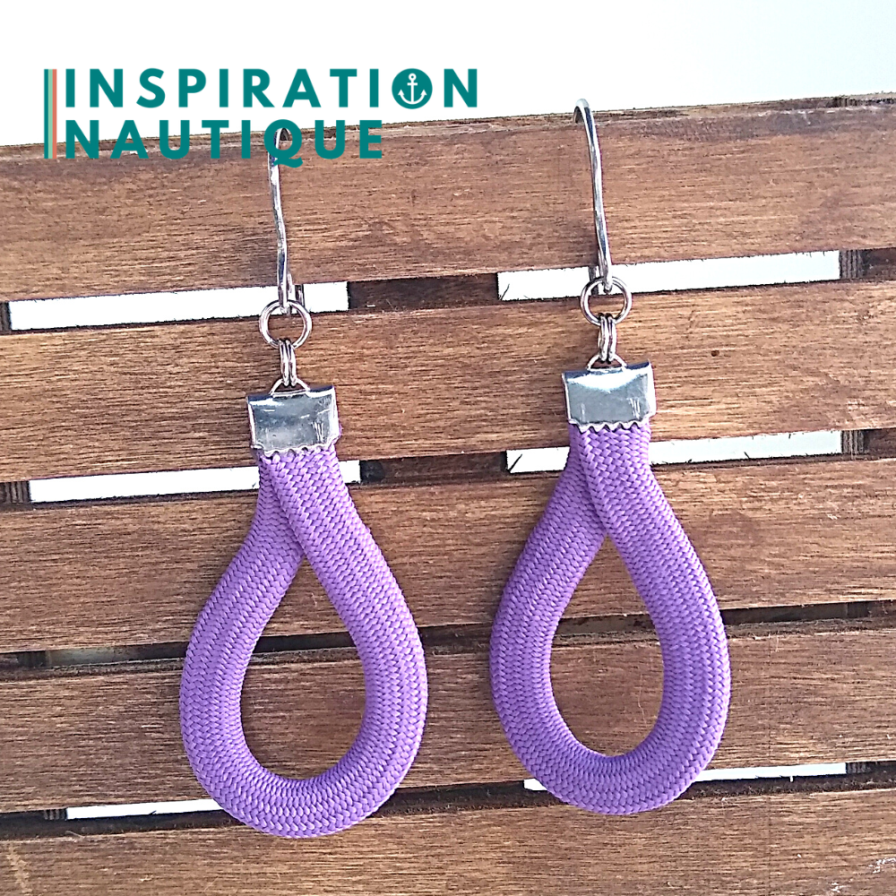 Boucles d'oreilles Goutte, Lilas