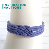 Bracelet marin avec mini noeud de carrick double unisexe, en petite paracorde et acier inoxydable, Lavande mauve