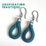 Prêt-à-partir | Boucles d'oreilles Goutte, Turquoises et noires, lignées