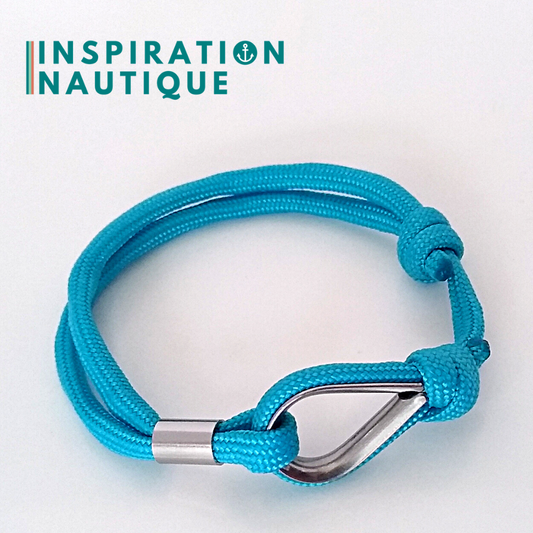 Bracelet marin avec cosse et noeud de pêcheur, Turquoise, Medium