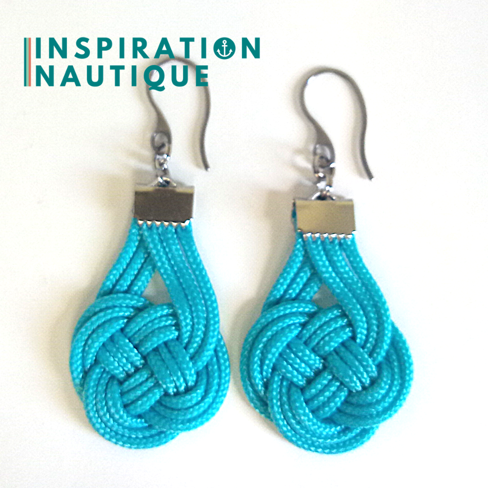 Boucles d'oreilles Double Coin Knot, Turquoises