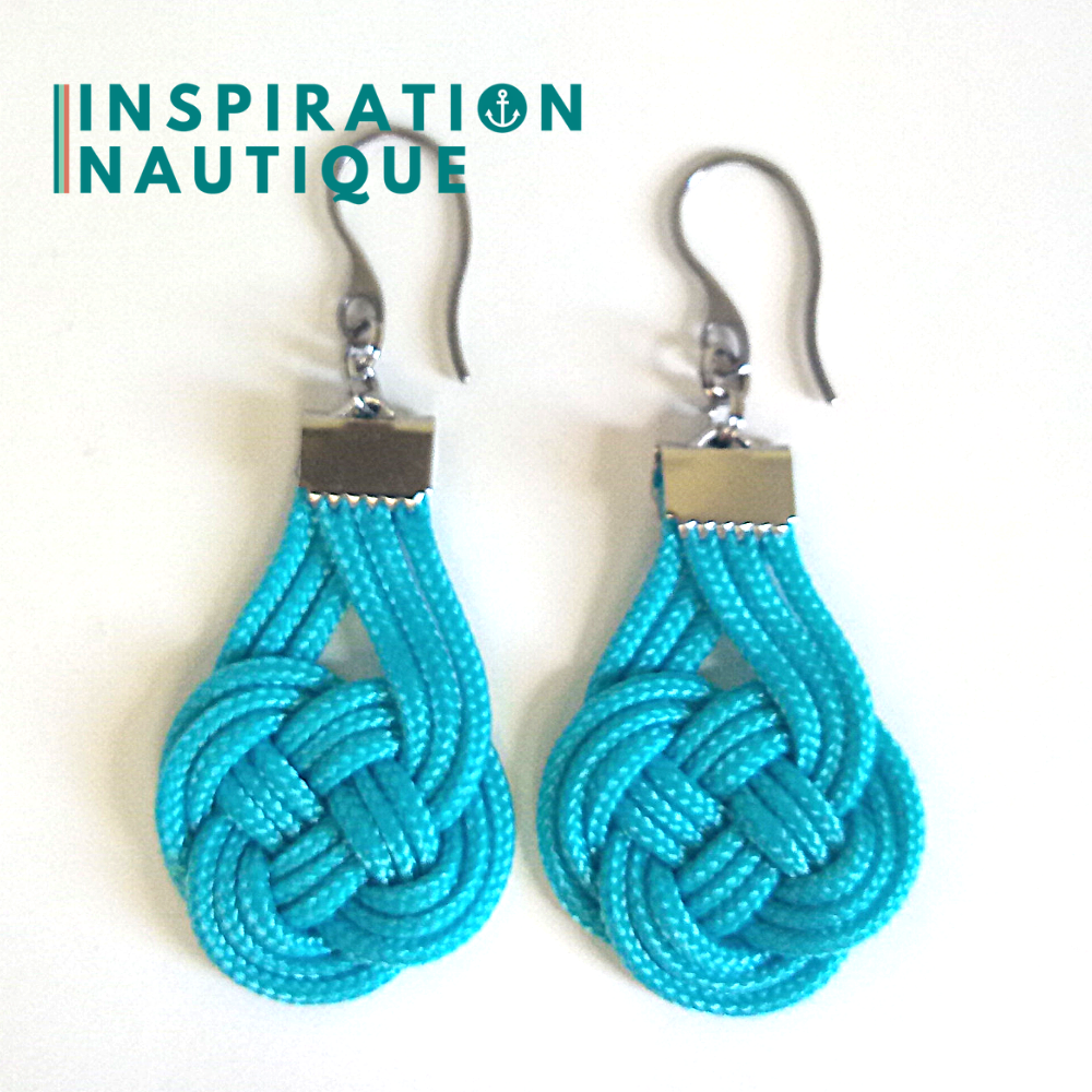 Ready to go | Double Coin Knot Earrings, Turquoise