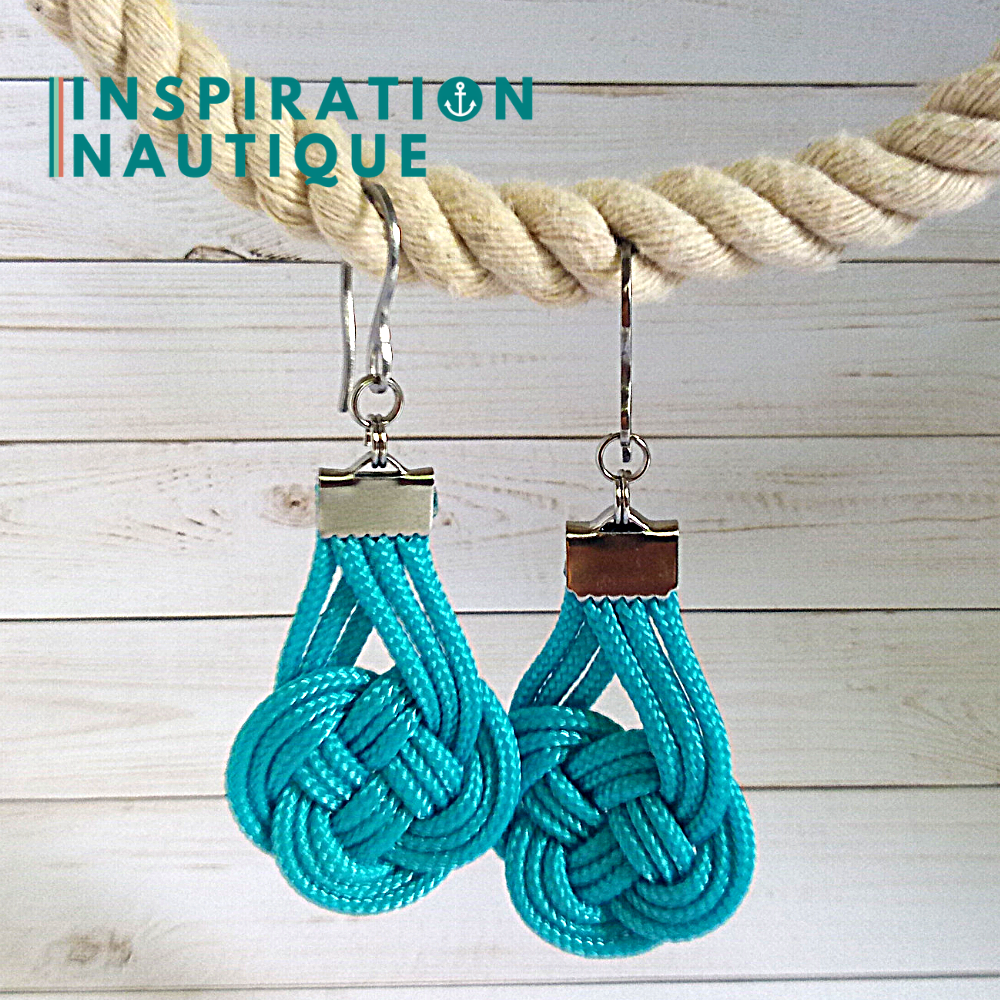 Boucles d'oreilles Double Coin Knot, Turquoises