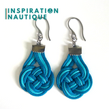 Boucles d'oreilles Double Coin Knot, Turquoise et bleu Caraïbes