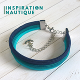 Bracelet marin triple rayures unisexe en paracorde 550 et acier inoxydable, Turquoise, sarcelle et marine