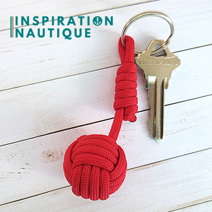 Porte-clé en noeud poing de singe, Rouge