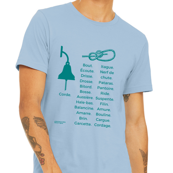 T-shirt unisexe : Corde vs cordages - Visuel sarcelle