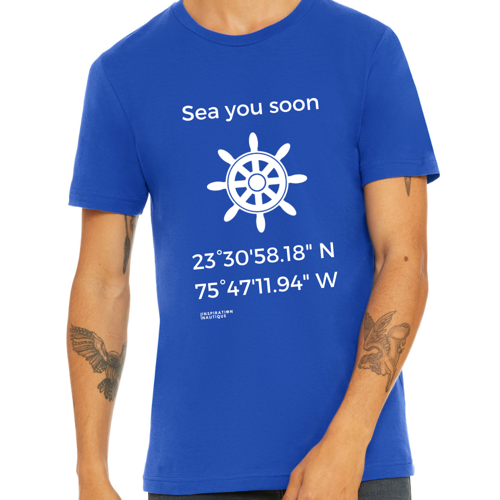 Unisex t-shirt: Sea you soon (wheel) - White visual