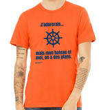 T-shirt unisexe : J'adorerais... mais mon bateau et moi, on a des plans (roue) - Visuel marine