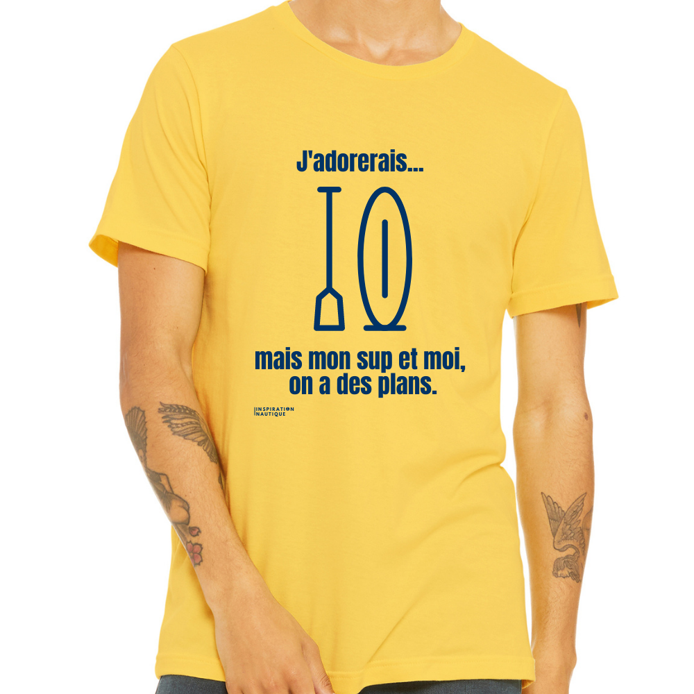T-shirt unisexe : J'adorerais... mais mon SUP et moi, on a des plans - Visuel marine