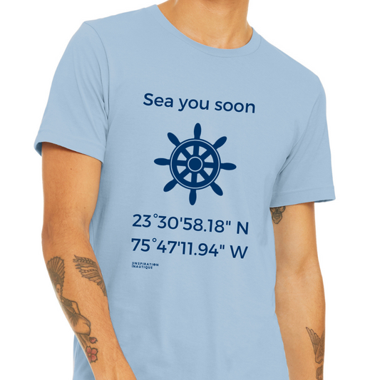 Unisex t-shirt: Sea you soon (wheel) - Navy visual
