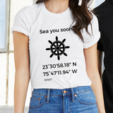 T-shirt unisexe : Sea you soon (roue) - Visuel noir