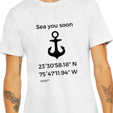 T-shirt unisexe : Sea you soon (ancre) - Visuel noir
