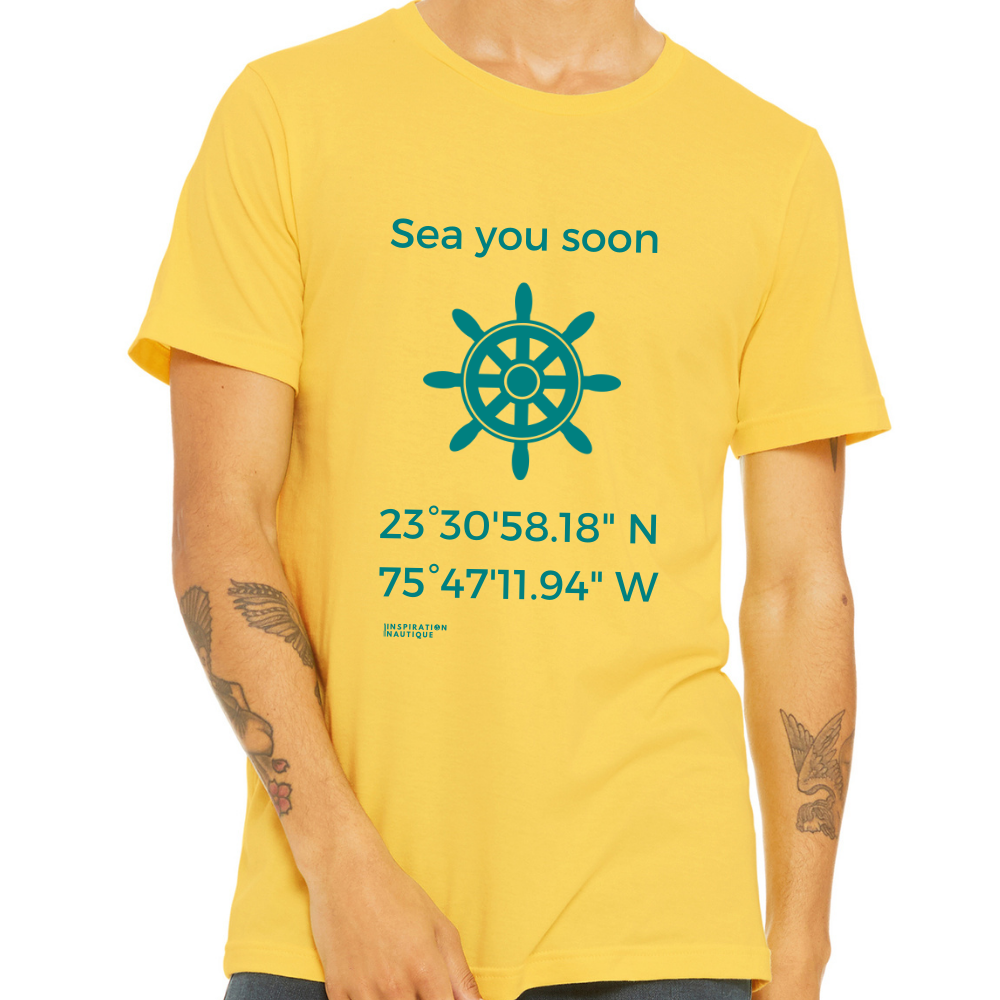 Unisex t-shirt: Sea you soon (wheel) - Teal visual