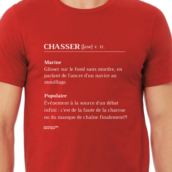 T-shirt unisexe : Chasser - Visuel blanc