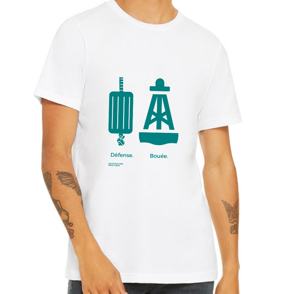 T-shirt unisexe : Défense vs bouée - Visuel sarcelle