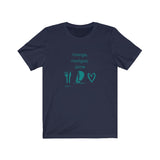 T-shirt unisexe : Mange, navigue, aime (voilier) - Visuel sarcelle