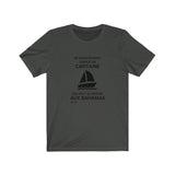 T-shirt unisexe : Ne sous-estimez jamais un capitaine qui veut se rendre aux Bahamas - Visuel noir (voilier)