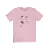 T-shirt unisexe : Manger, dormir, naviguer, répéter (roue) - Visuel noir