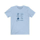T-shirt unisexe : Manger, dormir, naviguer, répéter (voilier) - Visuel marine