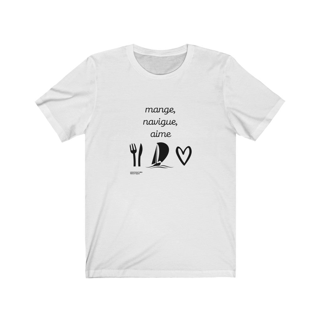 Unisex t-shirt: Eat, sail, love (sailing boat) - Black visual
