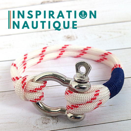 Bracelet marin avec manille pour homme ou femme en paracorde 550 et acier inoxydable