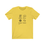 T-shirt unisexe : Manger, dormir, naviguer, répéter (roue) - Visuel noir