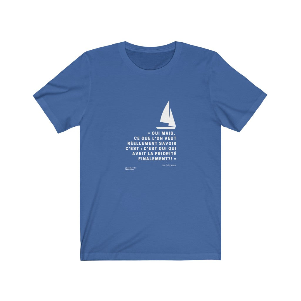 Unisex t-shirt: Who had priority in the end? (sailing boat) - White visual